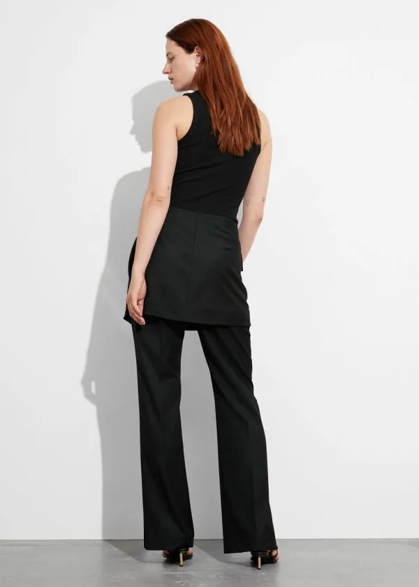 and Other Stories WrapSkirt Trousers Black Women Sets and Suits