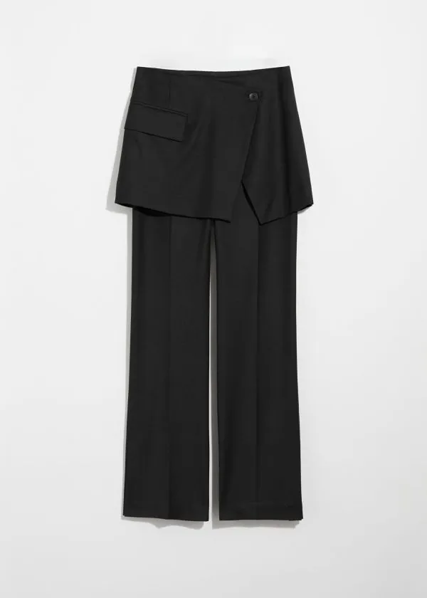 and Other Stories WrapSkirt Trousers Black Women Sets and Suits