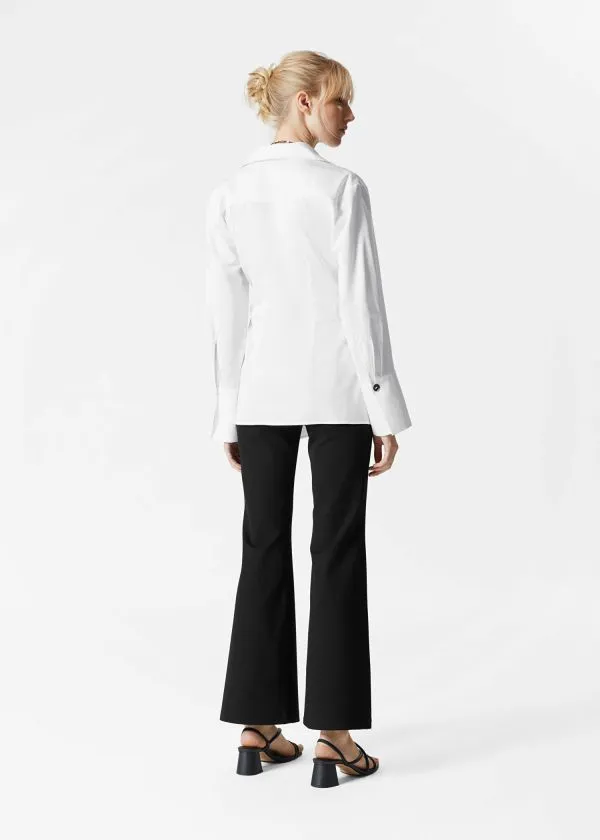 and Other Stories WrapTie Shirt White Women Blouses and Shirts