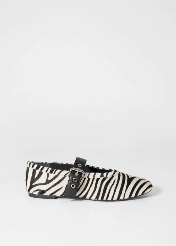 and Other Stories ZebraPrint Ballet Flats Blackandwhite Women Ballerinas