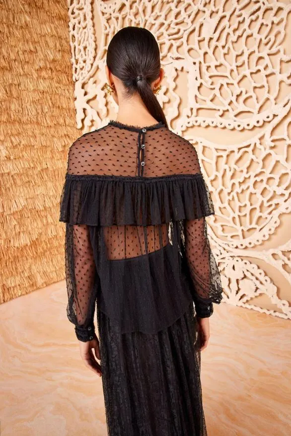 Anelise Blouse Noir Women Ulla Johnson Tops Anelise Blouse Noir Women Ulla Johnson Tops