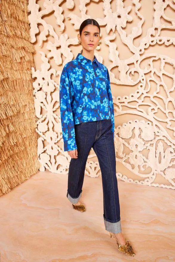 Aria Blouse Azure Women Ulla Johnson Tops Aria Blouse Azure Women Ulla Johnson Tops