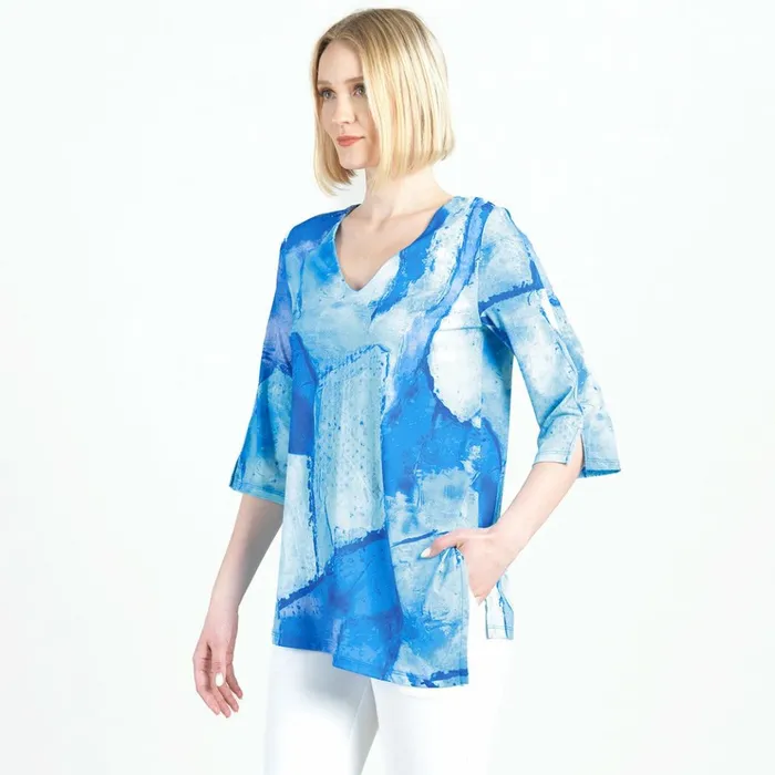 Asymmetrical Reverse HiLow Tunic 8211 Water Splash Women Clara Sunwoo Tops Tunics