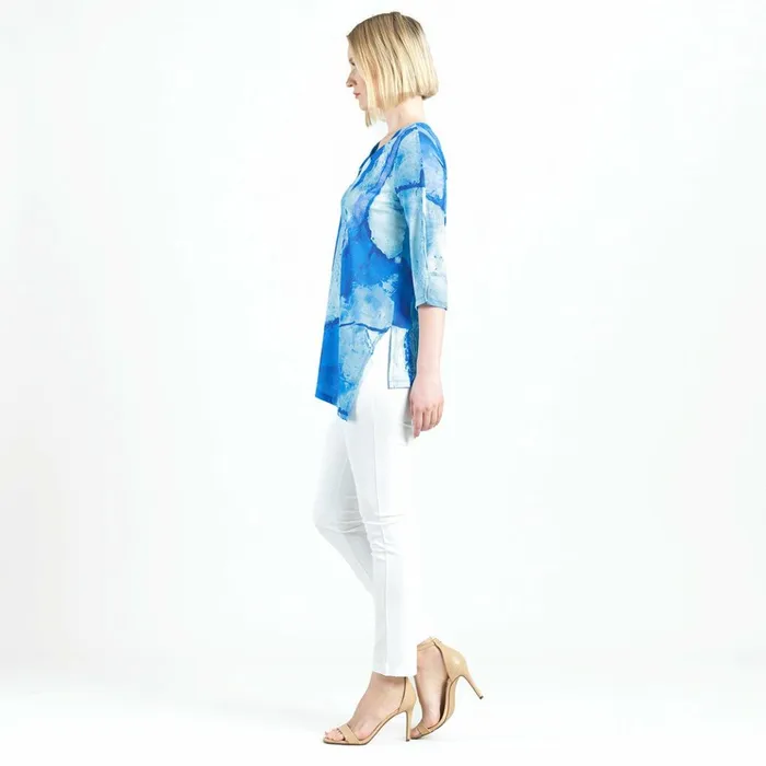 Asymmetrical Reverse HiLow Tunic 8211 Water Splash Women Clara Sunwoo Tops Tunics