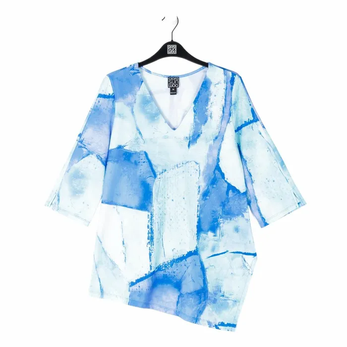 Asymmetrical Reverse HiLow Tunic 8211 Water Splash Women Clara Sunwoo Tops Tunics