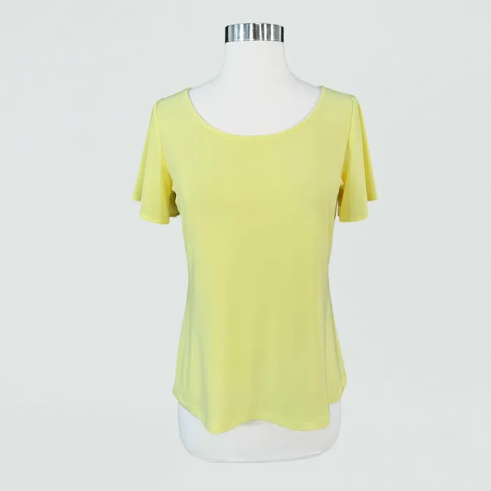 Back Keyhole Flounce Sleeve Top 8211 Yellow 8211 Final Sale Women Clara Sunwoo Tops Tunics Back Keyhole Flounce Sleeve Top 8211 Yellow 8211 Final Sale Women Clara Sunwoo Tops Tunics