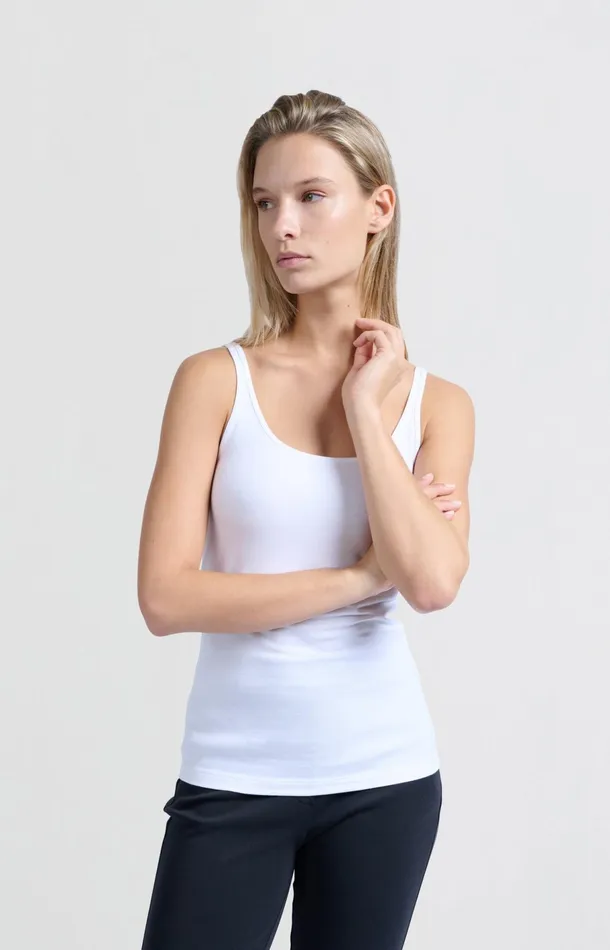 Basic Singlet Pure White Women YAYA Singlets Basic Singlet Pure White Women YAYA Singlets