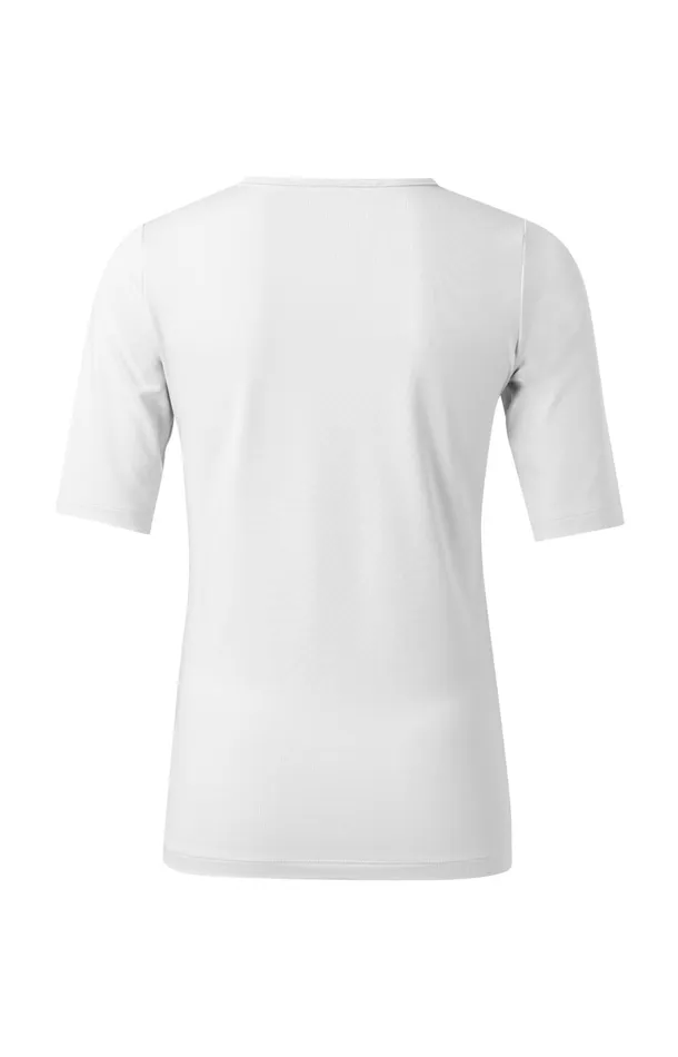 Basic Tshirt With Round Vneck And Midlength Sleeves Off White Women YAYA Tshirts Basic Tshirt With Round Vneck And Midlength Sleeves Off White Women YAYA Tshirts