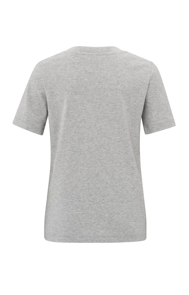 Basic Tshirt With Short Sleeves And Round Neck Medium Grey Melange Women YAYA Tshirts Basic Tshirt With Short Sleeves And Round Neck Medium Grey Melange Women YAYA Tshirts