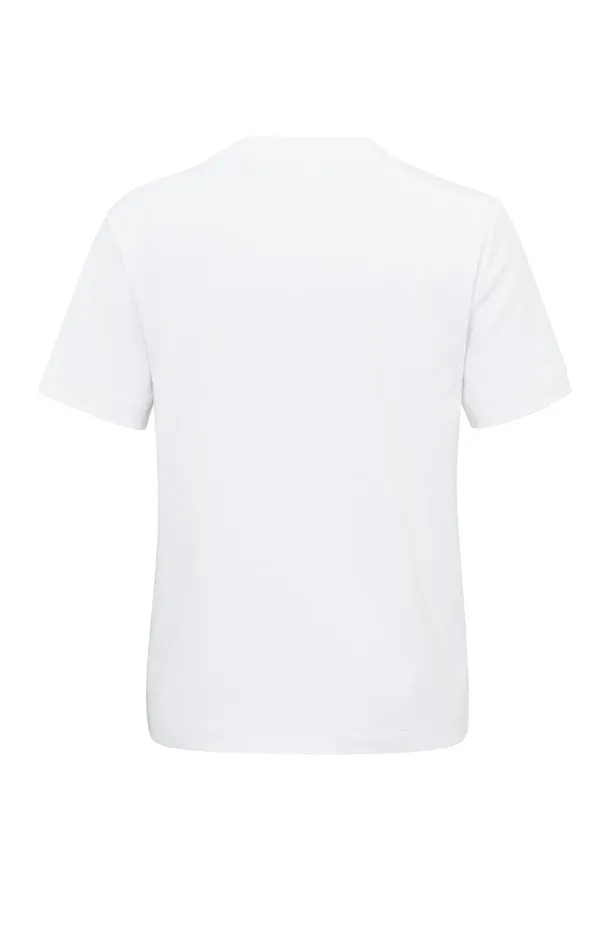 Basic Tshirt With Short Sleeves And Round Neck Pure White Women YAYA Tshirts Basic Tshirt With Short Sleeves And Round Neck Pure White Women YAYA Tshirts
