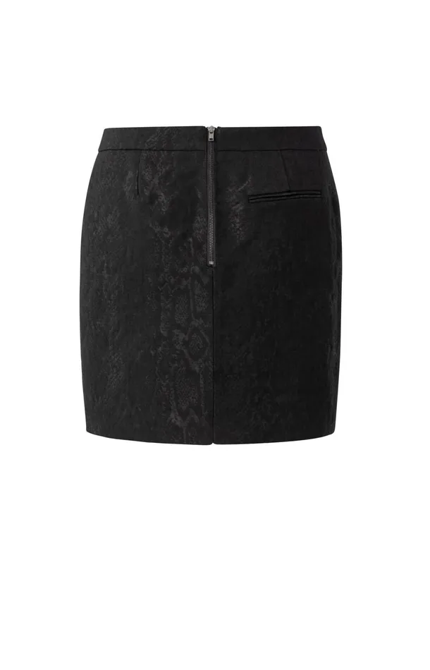 Black Mini Skirt With Jacquard Print En Ritssluiting Black Dessin Women YAYA Skirts Black Mini Skirt With Jacquard Print En Ritssluiting Black Dessin Women YAYA Skirts