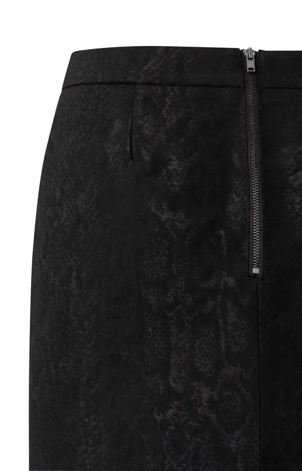 Black Mini Skirt With Jacquard Print En Ritssluiting Black Dessin Women YAYA Skirts Black Mini Skirt With Jacquard Print En Ritssluiting Black Dessin Women YAYA Skirts
