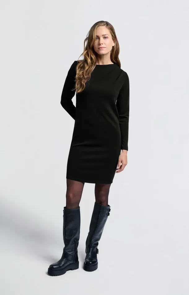 Black Offshoulder Dress With Long Sleeves Black Women YAYA Dresses