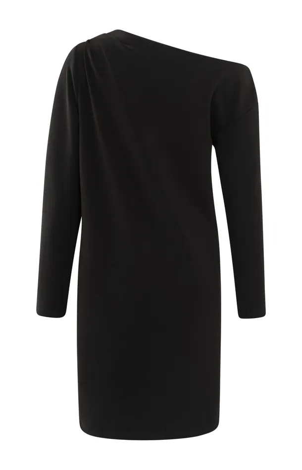 Black Offshoulder Dress With Long Sleeves Black Women YAYA Dresses Black Offshoulder Dress With Long Sleeves Black Women YAYA Dresses