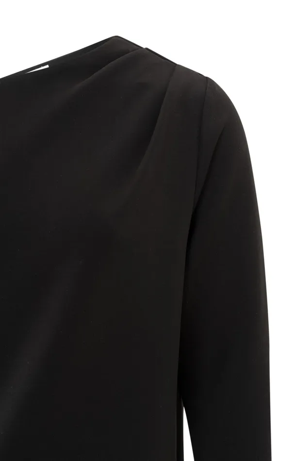 Black Offshoulder Dress With Long Sleeves Black Women YAYA Dresses Black Offshoulder Dress With Long Sleeves Black Women YAYA Dresses