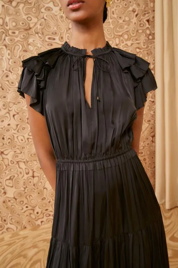 Blaire Dress Noir Women Ulla Johnson Dresses Blaire Dress Noir Women Ulla Johnson Dresses