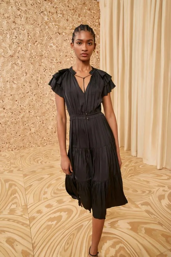 Blaire Dress Noir Women Ulla Johnson Dresses Blaire Dress Noir Women Ulla Johnson Dresses