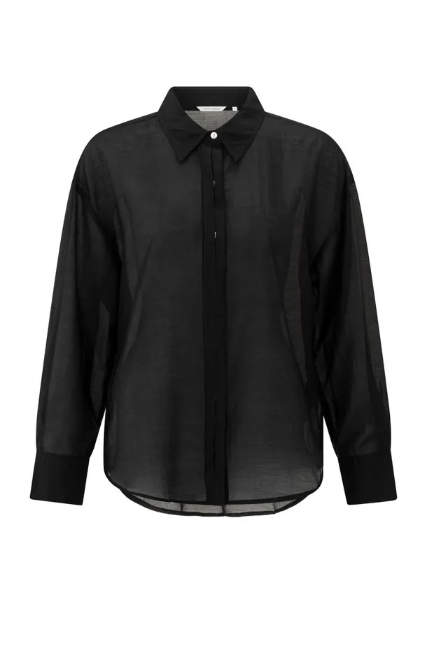Blouse With Hidden Button Placket And Loose Fit Phantom Women YAYA Blouses Blouse With Hidden Button Placket And Loose Fit Phantom Women YAYA Blouses