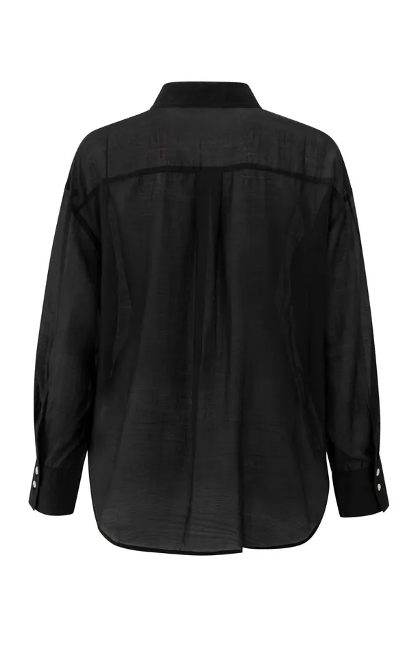 Blouse With Hidden Button Placket And Loose Fit Phantom Women YAYA Blouses Blouse With Hidden Button Placket And Loose Fit Phantom Women YAYA Blouses