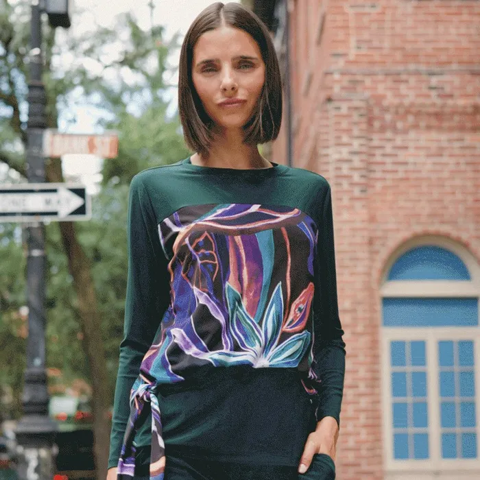 Blouson Overlay Side Tie Detail Top 8211 Petal Sketch 8211 Final Sale Women Clara Sunwoo Tops Tunics Blouson Overlay Side Tie Detail Top 8211 Petal Sketch 8211 Final Sale Women Clara Sunwoo Tops Tunics