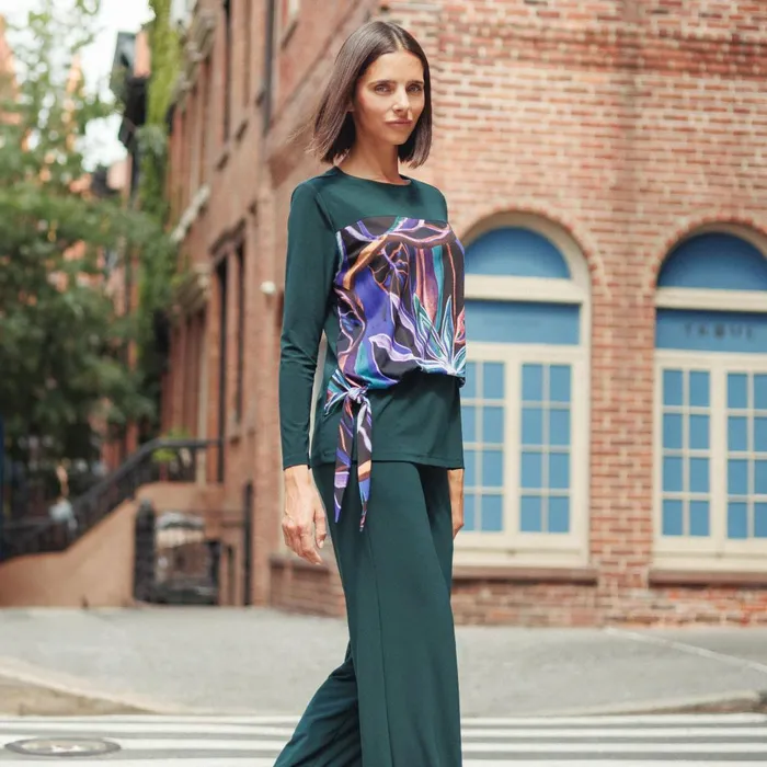Blouson Overlay Side Tie Detail Top 8211 Petal Sketch 8211 Final Sale Women Clara Sunwoo Tops Tunics