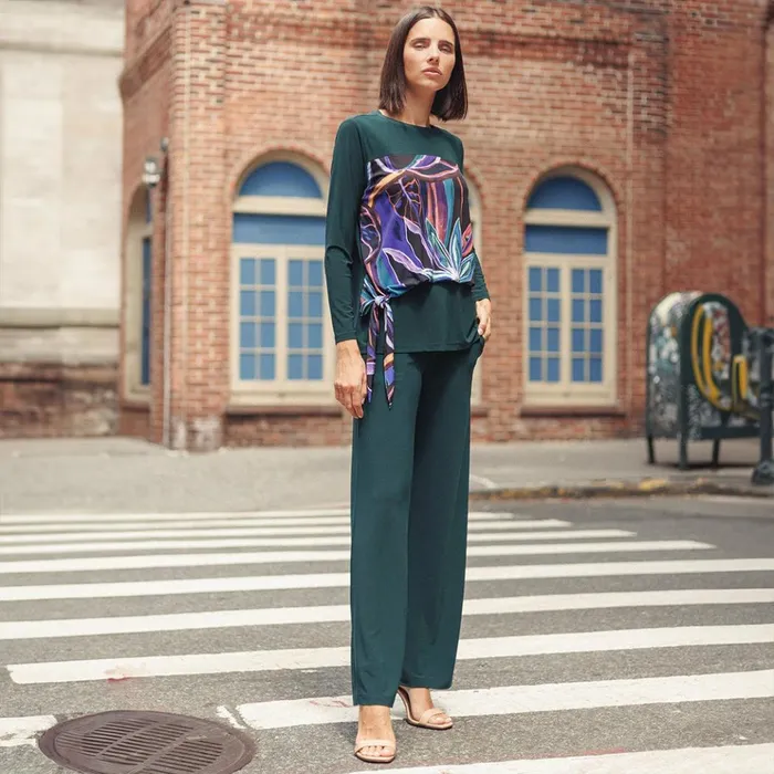 Blouson Overlay Side Tie Detail Top 8211 Petal Sketch 8211 Final Sale Women Clara Sunwoo Tops Tunics