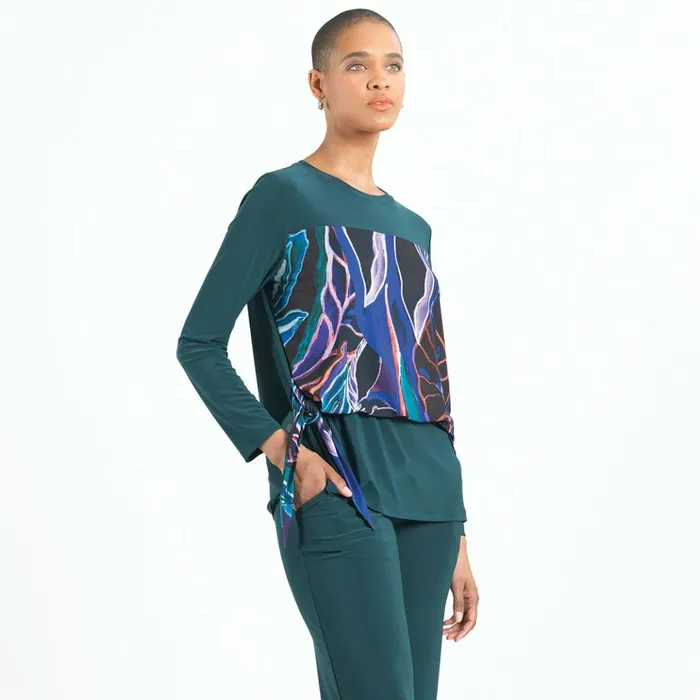 Blouson Overlay Side Tie Detail Top 8211 Petal Sketch 8211 Final Sale Women Clara Sunwoo Tops Tunics