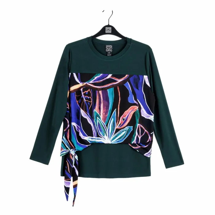 Blouson Overlay Side Tie Detail Top 8211 Petal Sketch 8211 Final Sale Women Clara Sunwoo Tops Tunics
