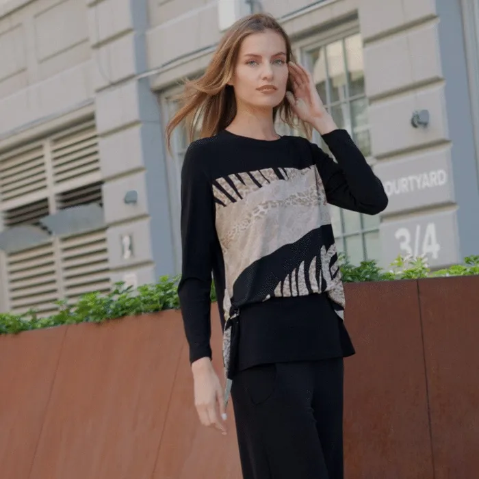 Blouson Overlay Side Tie Detail Top 8211 Safari Patch 8211 Final Sale Women Clara Sunwoo Tops Tunics