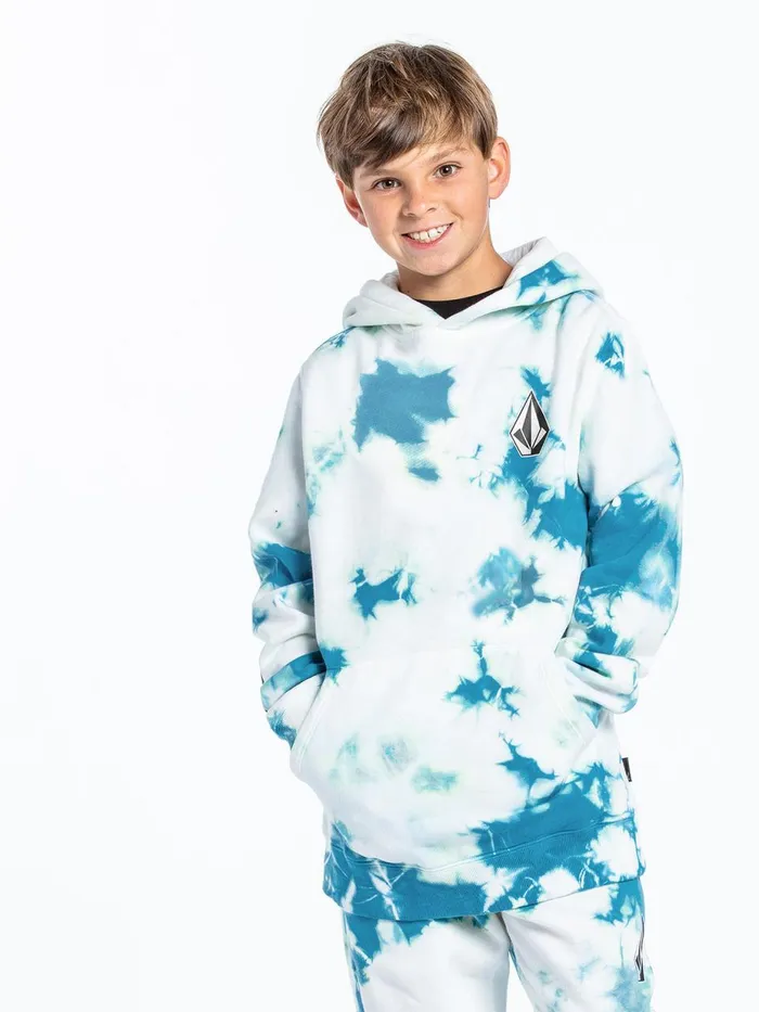 Boys Hoodies and Sweatshirts Volcom Big Boys Iconic Stone Pullover 8211 Lime Tie Dye