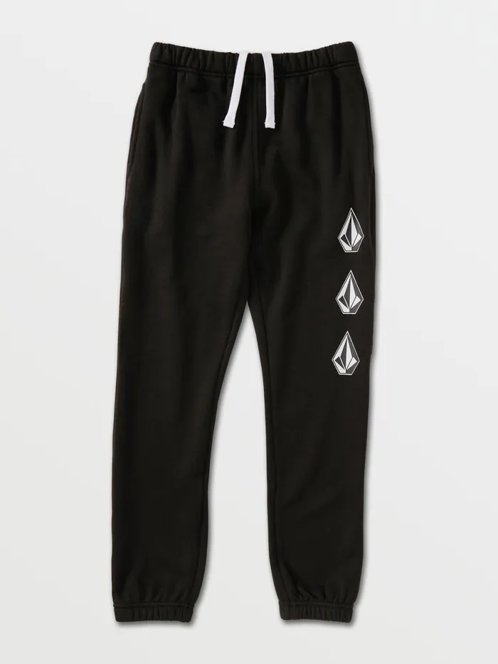 Boys Pants Volcom Big Boys Iconic Stone Fleece Pants 8211 Black