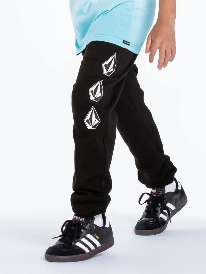 Boys Pants Volcom Big Boys Iconic Stone Fleece Pants 8211 Black
