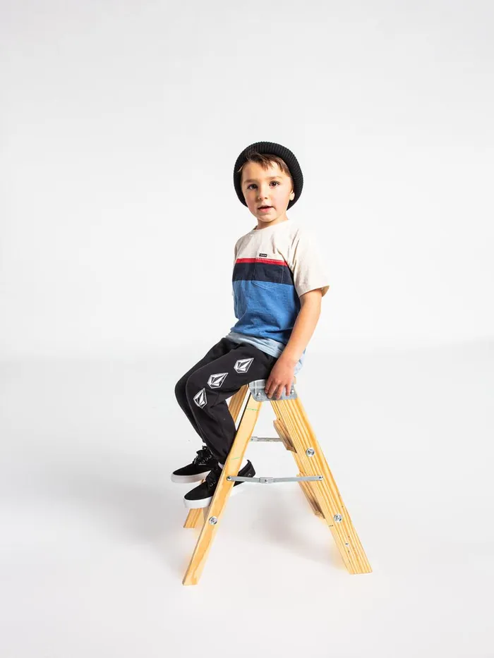 Boys Pants Volcom Little Boys Iconic Stone Fleece Pants 8211 Black