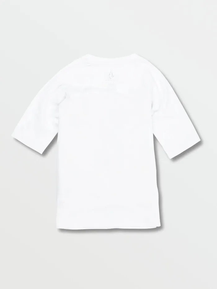 Boys Rashguards Volcom Big Boys Lido Solid Short Sleeve UPF 50 Rashguard 8211 White
