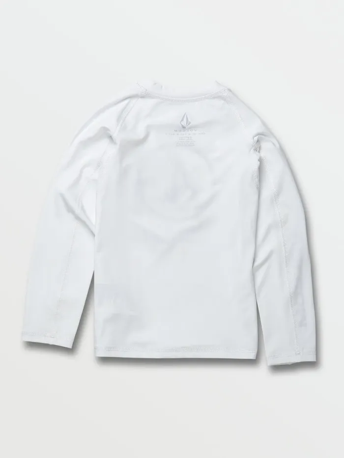 Boys Rashguards Volcom Little Boys Lido Solid Long Sleeve UPF 50 Rashguard 8211 White