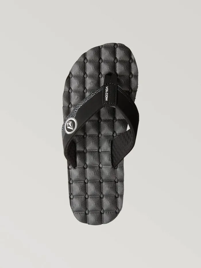 Boys Sandals Volcom Big Boys Recliner Sandal 8211 Black White