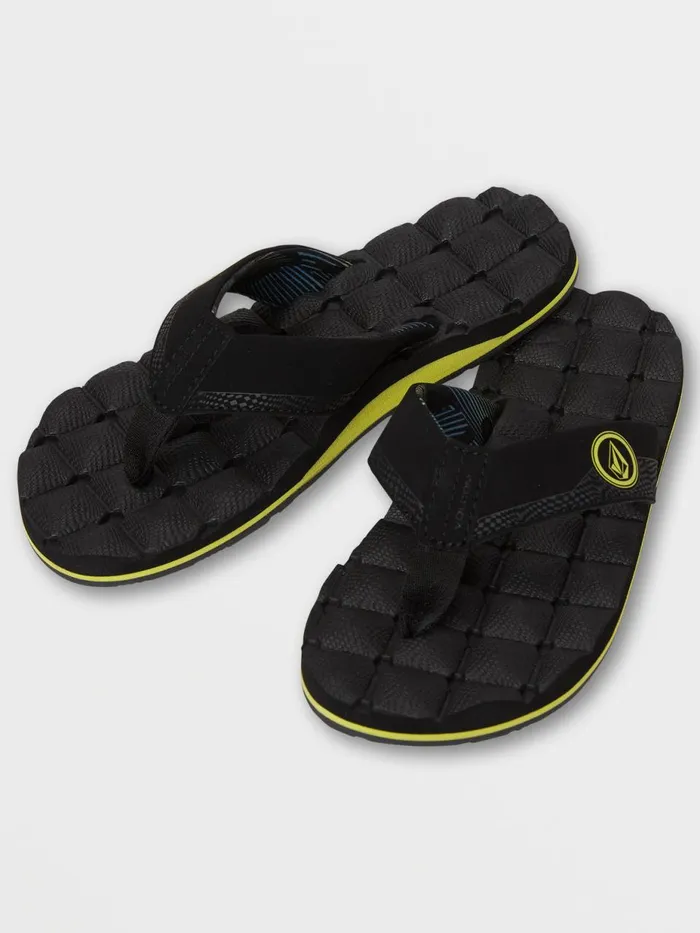 Boys Sandals Volcom Big Boys Recliner Sandal 8211 Lime