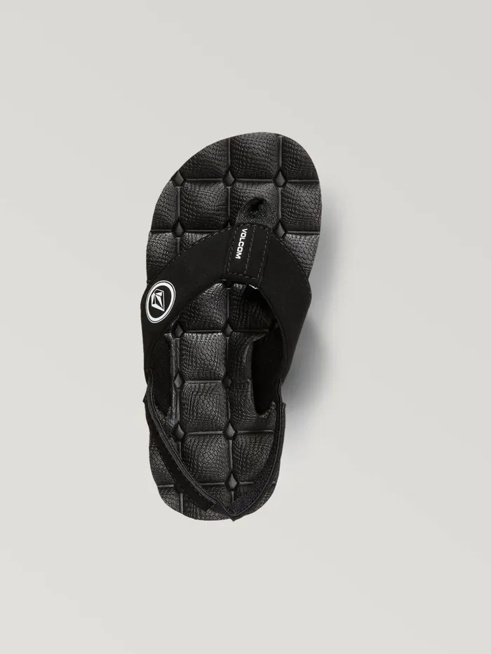 Boys Sandals Volcom Little Boys Recliner Sandal 8211 Black White