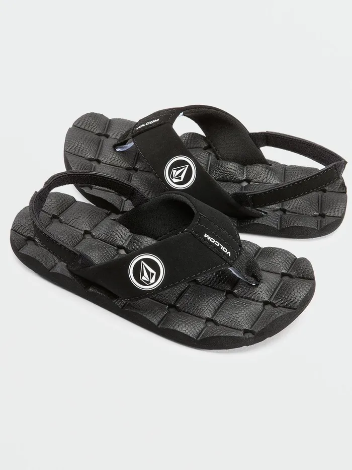 Boys Sandals Volcom Little Boys Recliner Sandal 8211 Black White