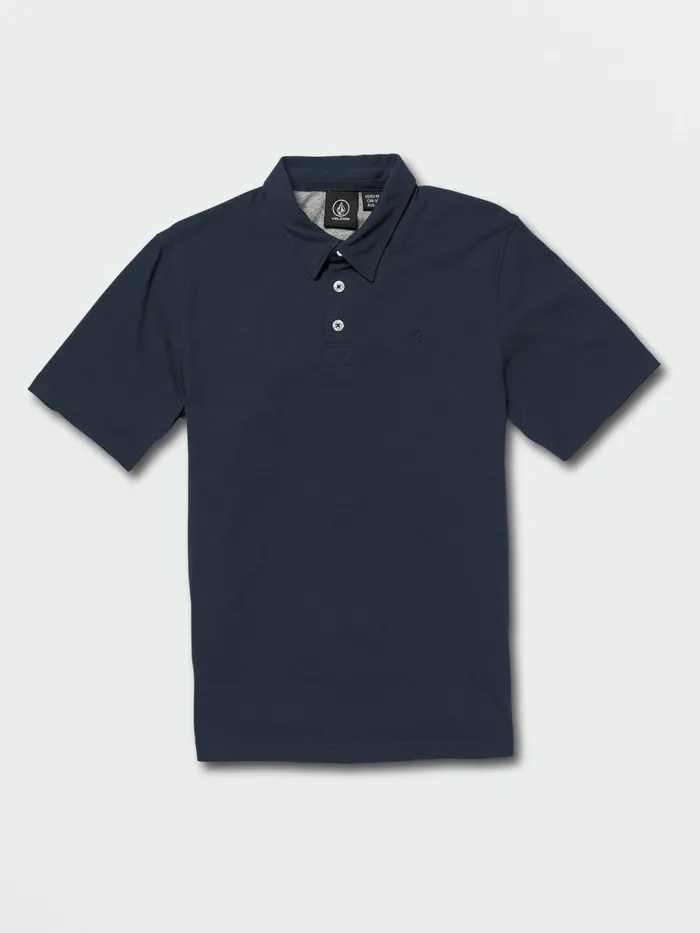 Boys Shirts and Flannels Volcom Big Boys Wowzer Short Sleeve Polo 8211 Navy