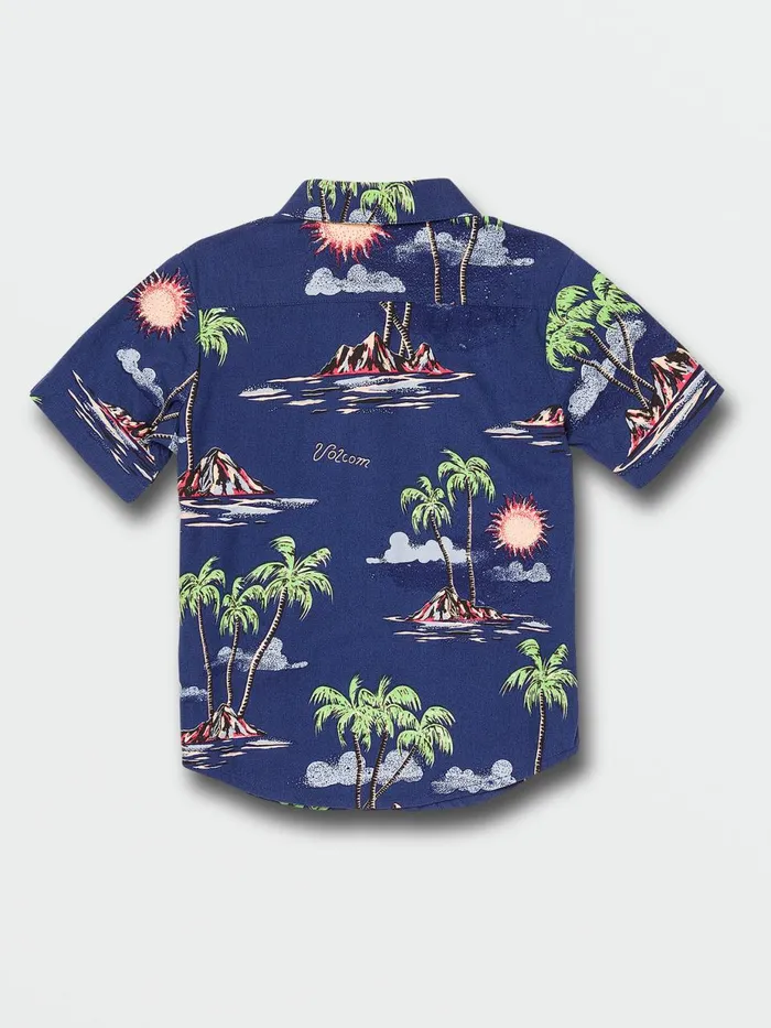 Boys Shirts and Flannels Volcom Little Boys Isle Hoppa Short Sleeve 8211 Niagra