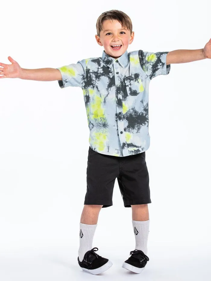 Boys Shirts and Flannels Volcom Little Boys Saturate Short Sleeve 8211 Lime Tie Dye Boys Shirts and Flannels Volcom Little Boys Saturate Short Sleeve 8211 Lime Tie Dye