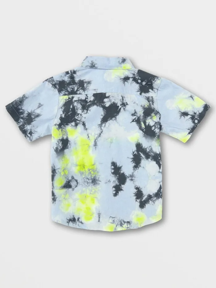 Boys Shirts and Flannels Volcom Little Boys Saturate Short Sleeve 8211 Lime Tie Dye