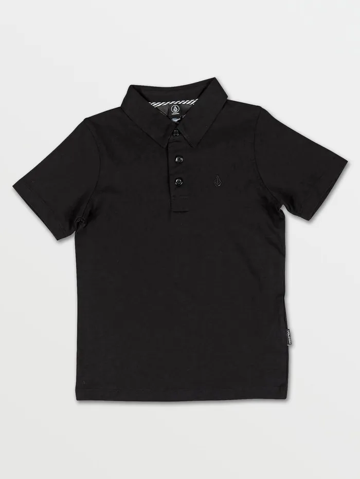 Boys Shirts and Flannels Volcom Little Boys Wowzer Short Sleeve Polo 8211 Black