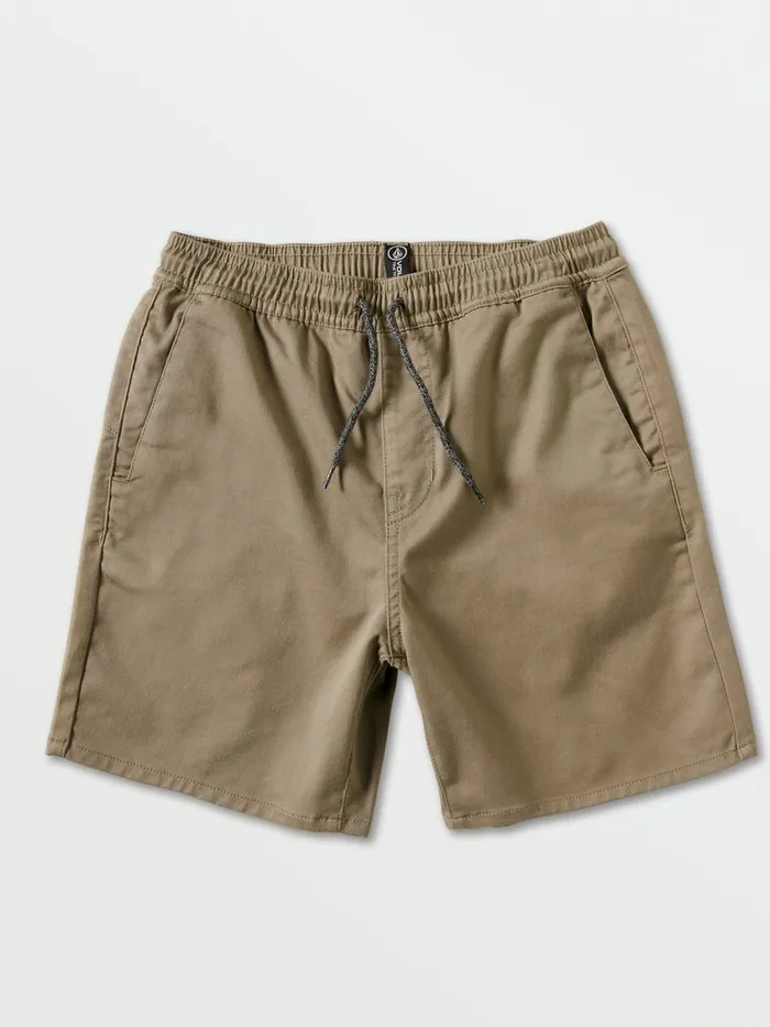 Boys Shorts Volcom Big Boys Frickin 15034 Elastic Waist Shorts 8211 Khaki
