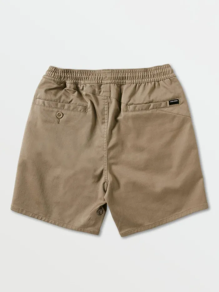 Boys Shorts Volcom Big Boys Frickin 15034 Elastic Waist Shorts 8211 Khaki