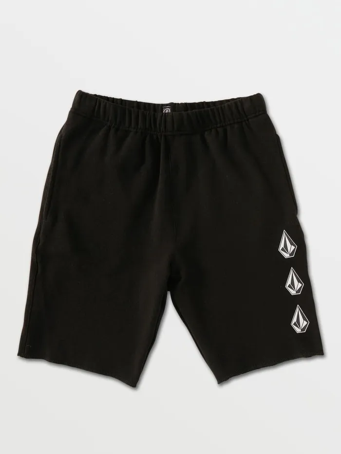 Boys Shorts Volcom Big Boys Iconic Stone Fleece Shorts 8211 Black