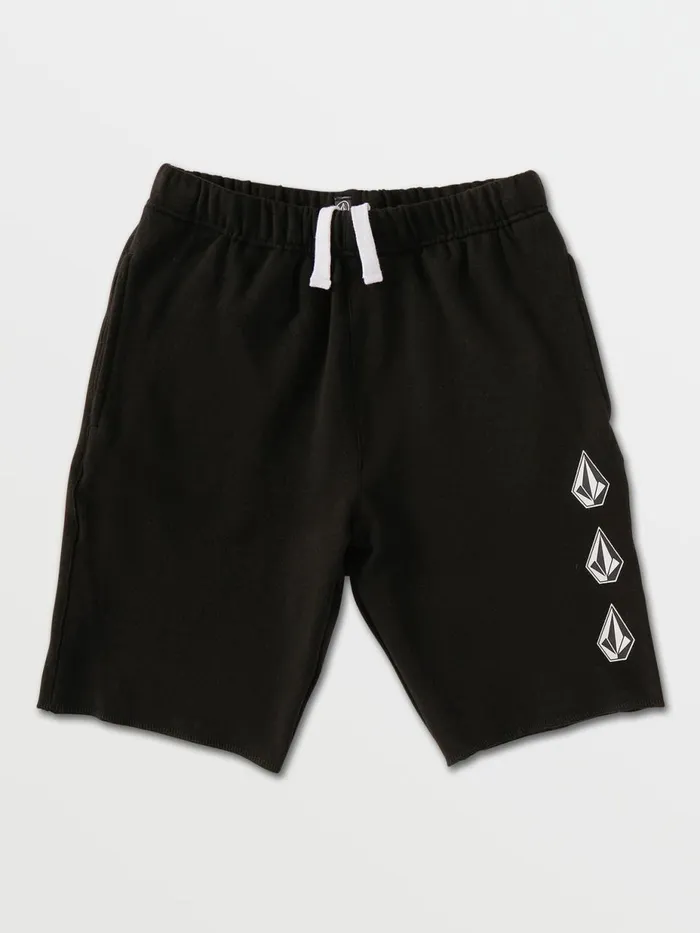 Boys Shorts Volcom Big Boys Iconic Stone Fleece Shorts 8211 Black
