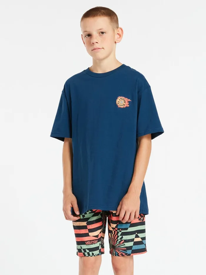 Boys TShirts and Tanks Volcom Big Boys Burnin Short Sleeve Tee 8211 Harbor Blue Boys TShirts and Tanks Volcom Big Boys Burnin Short Sleeve Tee 8211 Harbor Blue