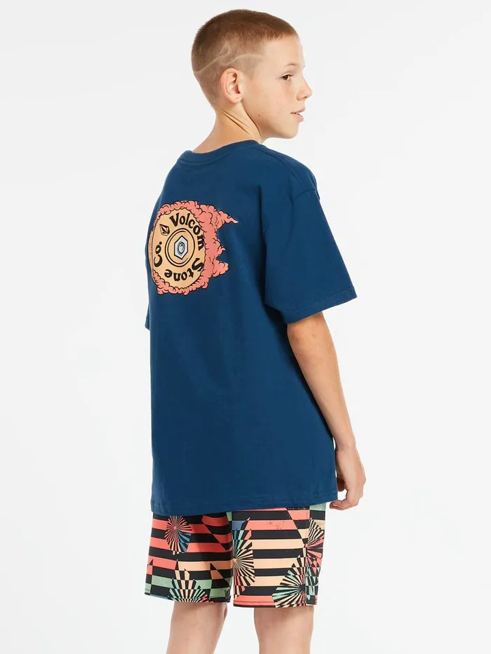 Boys TShirts and Tanks Volcom Big Boys Burnin Short Sleeve Tee 8211 Harbor Blue